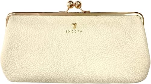 Amazon スヌーピー Snoopy スモーキーパステル がま口束入れ 長財布 Sn0071 アイボリー Snoopy Leather Collection 財布