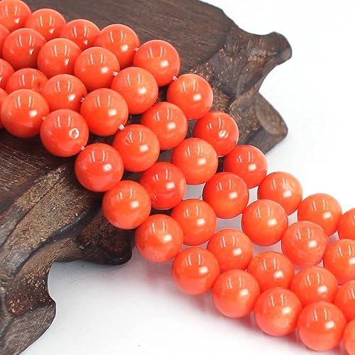 Miniatura 17 de Natural 2 3 4 6 8mm Round Orange Sea Bamboo Coral Gemstone Jewelry DIY Beads Strand 15 Natural Stone for Necklace Bracelet DIY Design (4mm)