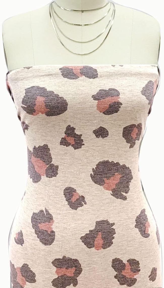 60" Wide Printed Poly Spandex French Terry Brushed Fabric (210 GSM), Medium Weight, 4-Way Stretch, Soft & Warm for Apparel, Hoodies, Sweatshirts, Leggings & DIY