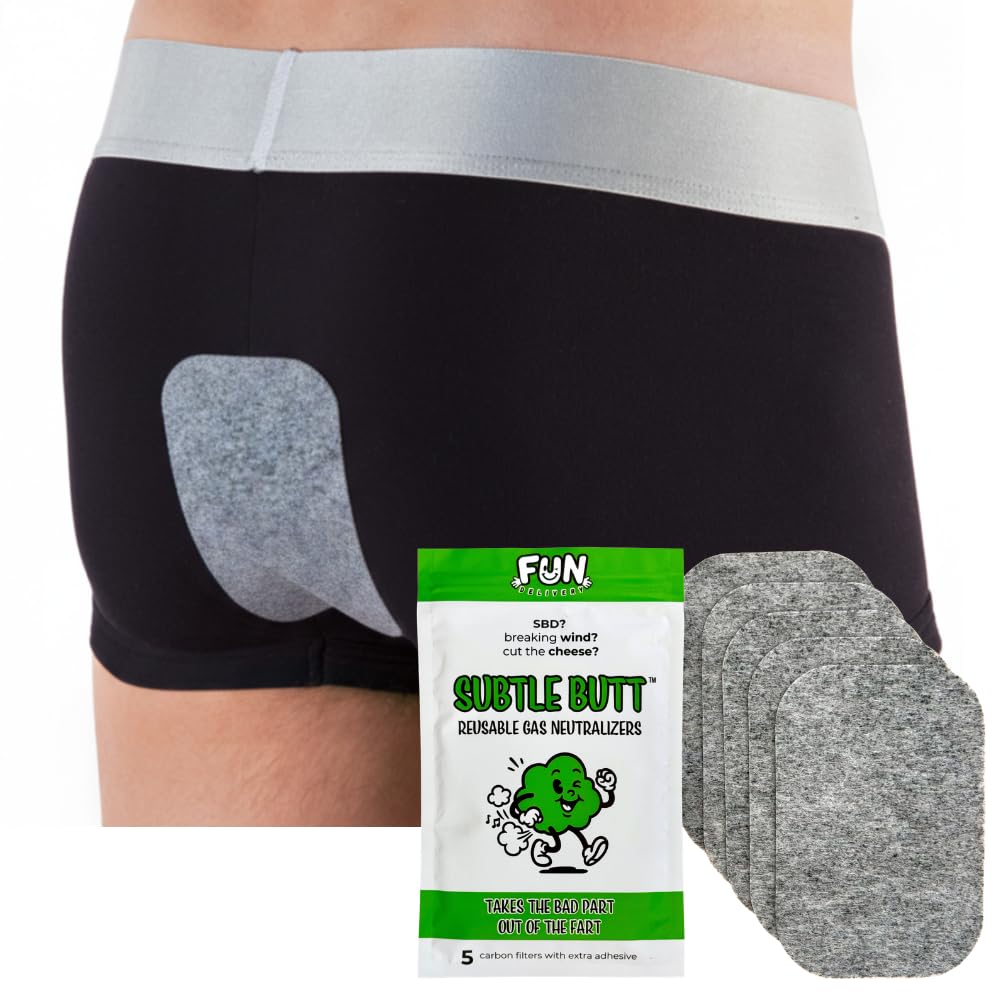Fashion First Aid Subtle Butt: Reusable Gas Neutralizers (5 Activated Carbon Fart Pads)