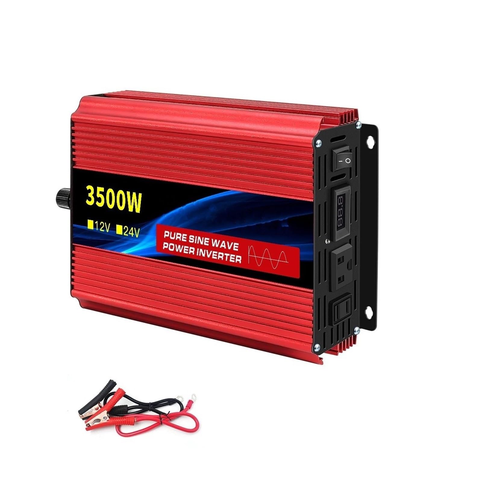 Inversor Onda Sinusoidal Pura 12 V/24 V A CA 110 V 60 Hz Convertidor Portátil Voltaje 6000 W para Coche con Transferencia LED Convertidor(12V 60HZ,3500W)