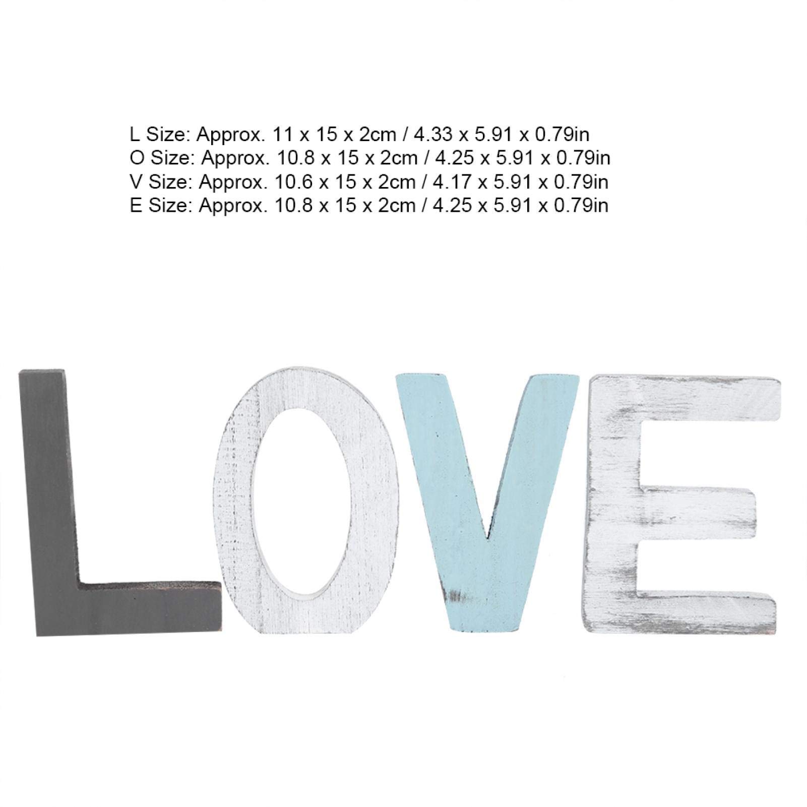 Letras de Madera de Estilo rústico, letreros Decorativos de Palabras con Bloques de Madera, Letras de Madera Independientes, letreros de Amor rústicos para la decoración del hogar de la Fiesta de
