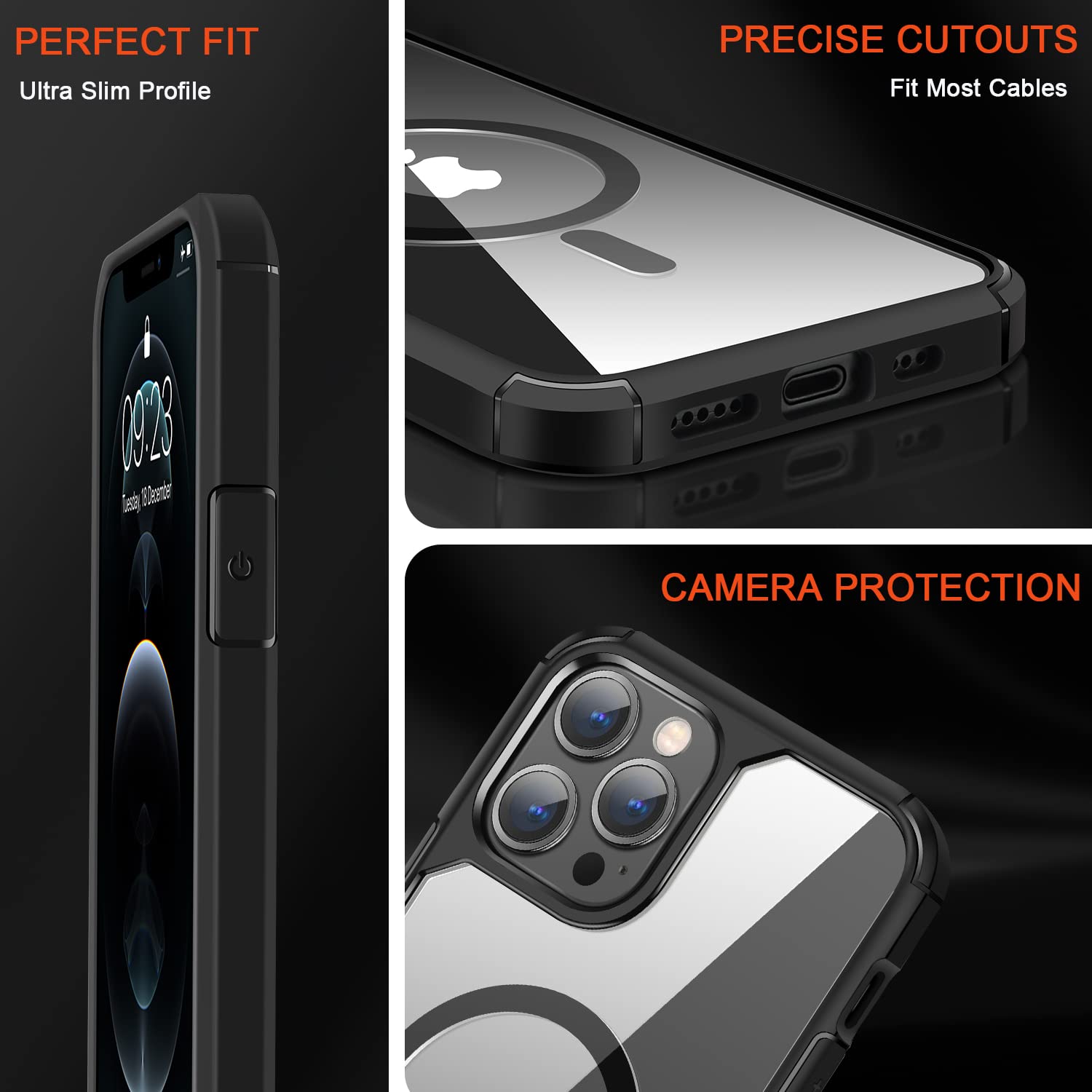 Cover TENDLIN Magnetica Per IPhone 12 Pro Max – Trasparente Rigida PC + TPU, Compatibile MagSafe, Antiurto, Blu