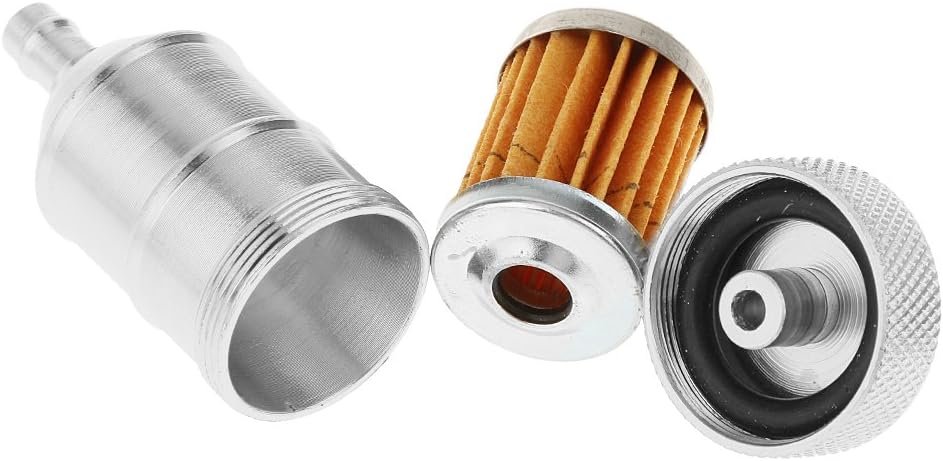 ATORSE Universal 1/4 mm Inline Gas Fuel Filter for Motorcycle Dirt Bike ATVSilver