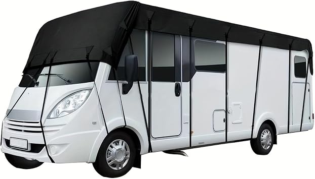 Caravan Cover Fits 16- 28ft, 210D Oxford Roof Protection Tarpaulin Foldable Protective Roof Protection Cover, Windproof Waterproof Motorhome Wear Resistant27.89 * 9.84ft