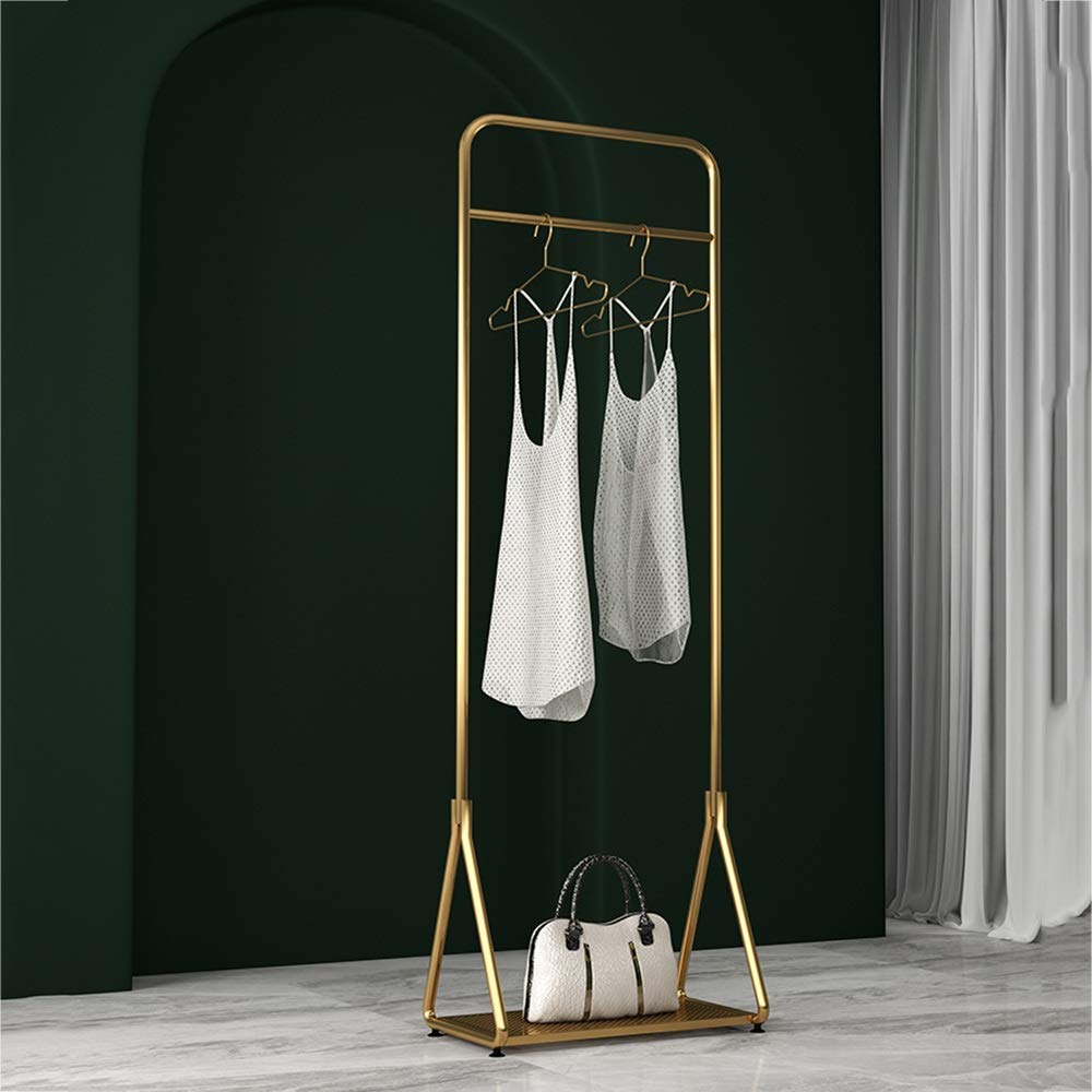 Nordic Style Witer Coats Kleiderständer Kleiderständer Kleiderstange Mobile Garderobe Kleiderstange Kleiderstange aus Metall, 4 Größen, Gold (Size : 50×37×160cm)