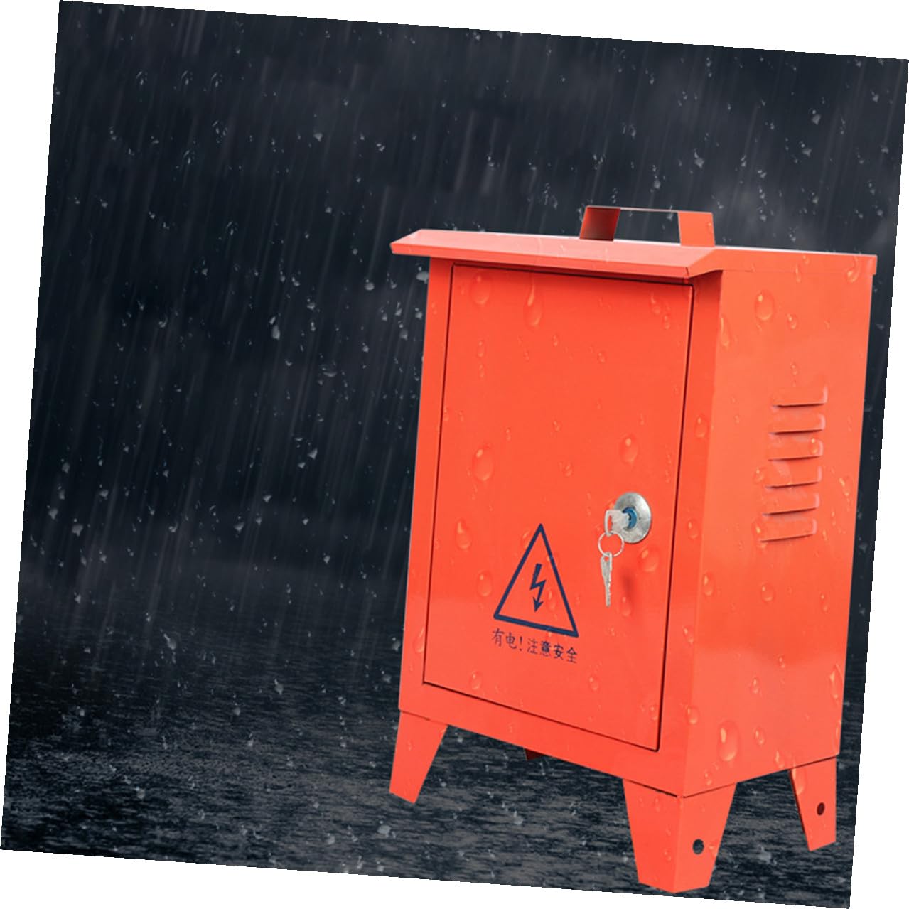 COHEALI Small Weatherproof Breaker Box Portable Iron Distribution Panel 250x300x180mm Electrical Housing for Construction Site Temporary Power
