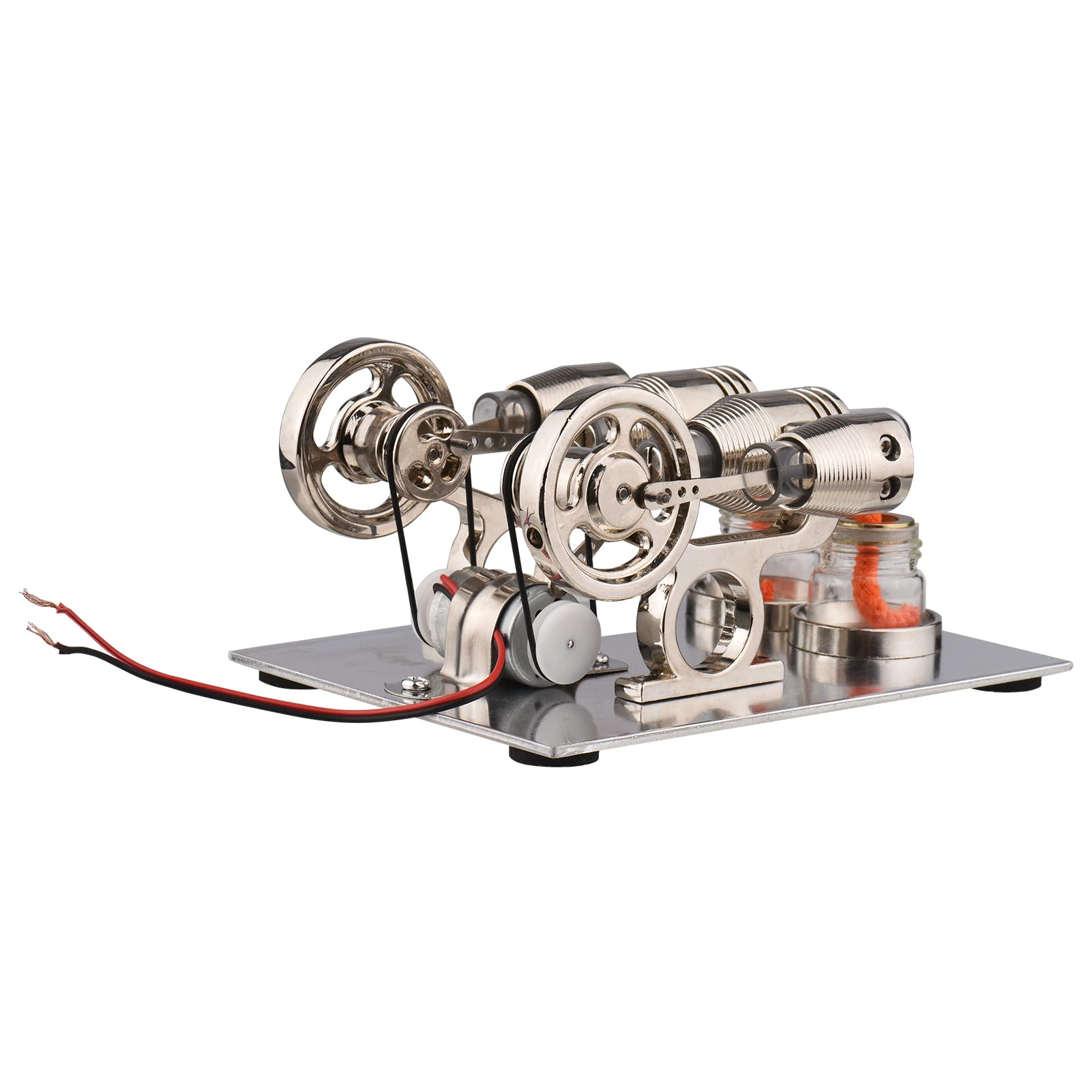 Mingzhe Kit Modello Motore Stirling Fai-da-te con Design a Doppio per Esperimenti Educativi per Adulti e Bambini Dimensioni 17 X 12,5 X 8 Cm