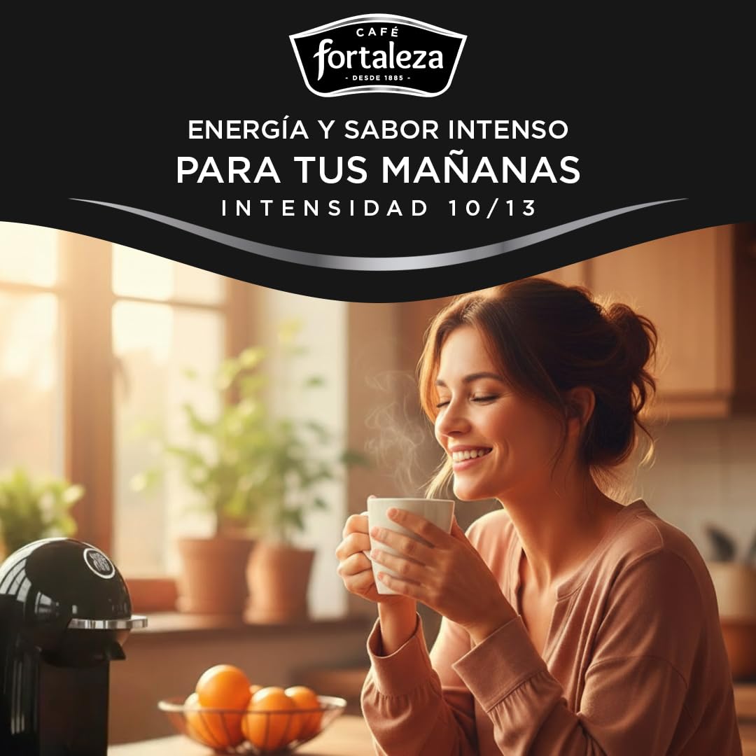 CAFÉ FORTALEZA Cápsulas de Café Compatibles con Nespresso Sabor Despertar Pack 8x20 - Total 160 uds - Café 100% Arábica Tueste Natural - Cápsulas de Café Intensidad 10 con Aroma Fresco
