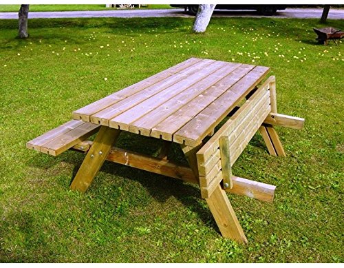 FOREST STYLE Mesa Picnic con Bancos abatibles L.180x70XH76cm, ESP.38mm - 1851 Cover