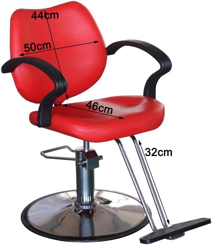 Beauty Style Salon Spa Chair Classic Hydraulic Styling Chair Hydraulic Red : Beauty & Personal Care