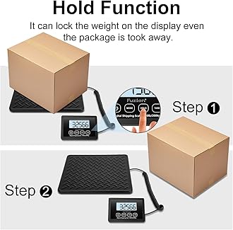 Fuzion Shipping Scale, 440LB x 10g High Accuracy Digital Postal Scale, Durable Alloy Steel Platform, Heavy Duty Scale for Packages, Postage, Luggage, Battery and AC Adapter Powered