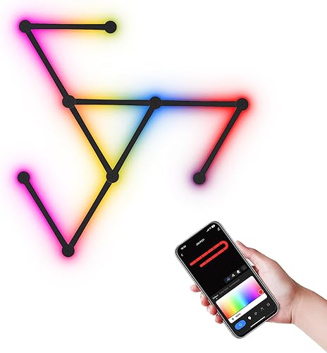 elice Líneas de luz LED inteligentes RGB para juegos, sincronización de música, barras de luz creativas para decoración de pared del hogar, con más