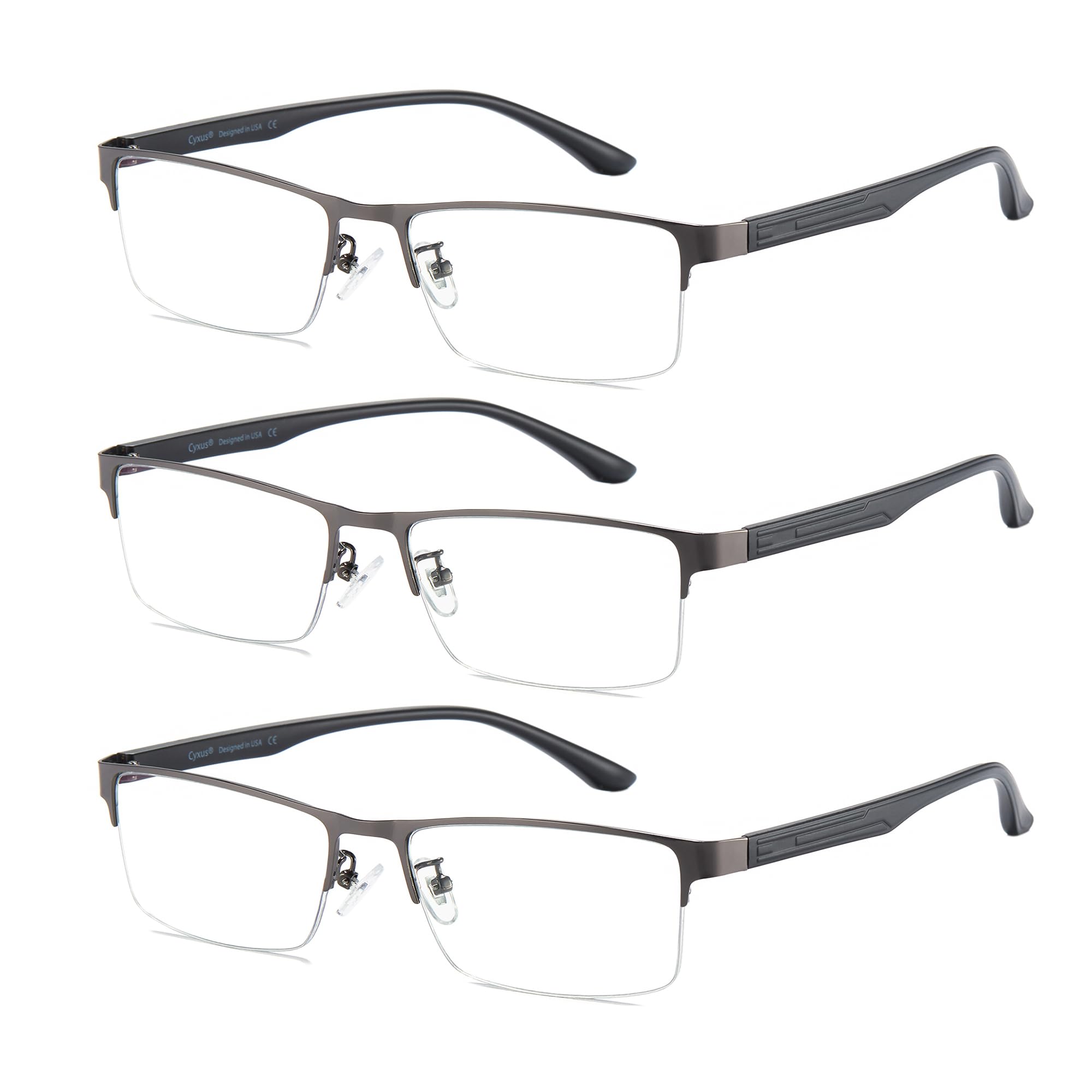 Cyxus Blue Light Blocking Glasses For Men Women, Semi Rim TR90 Frame 8001