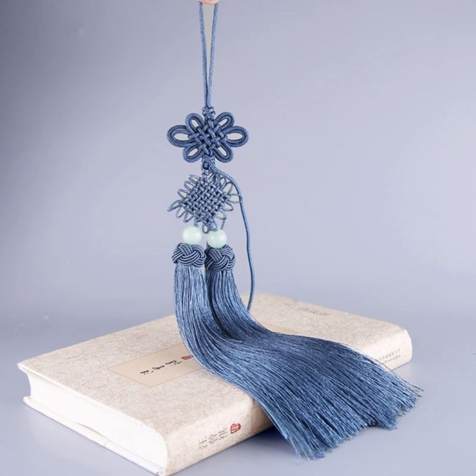 Quasten Chinesische Schwertquaste, handgefertigte lange Quasten, mit milchig weißen Perlen und chinesischem Knoten for Ohrringe, Souvenirs, Lesezeichen, DIY-Bastelzubehör, Innendekorationen, Rot(Red)