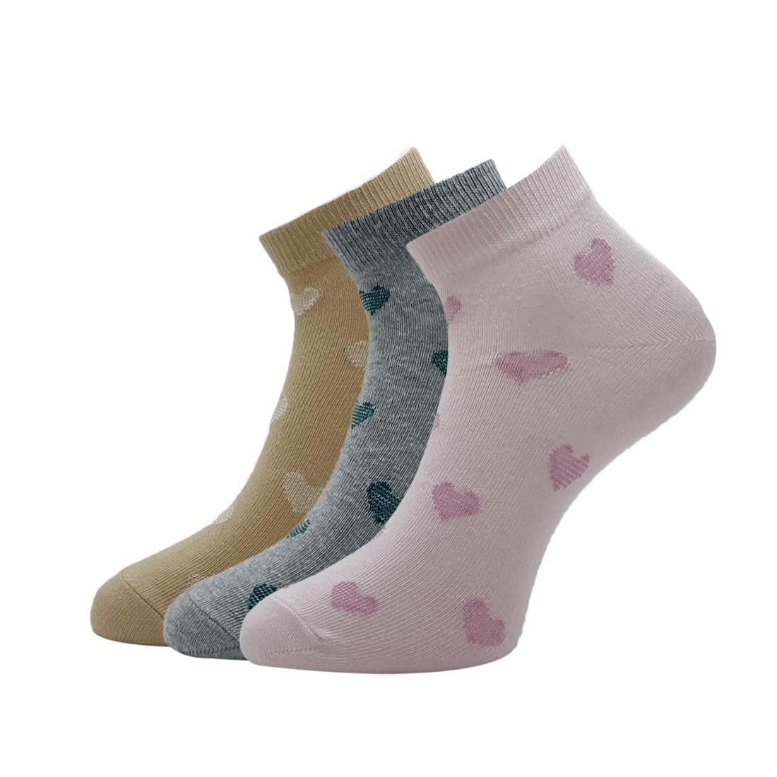 allen solly Women's Cotton Ankle Length Socks (Pack of 3) Baby Pink, Skin, Grey Melange-picture-28
