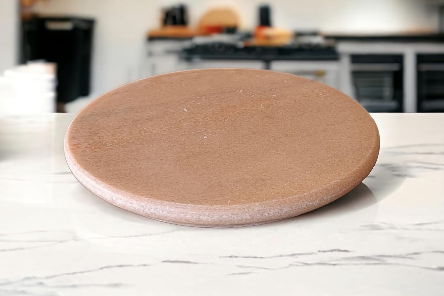 Marble PINK Chakla | Rolling Pin Board | Roti Maker | Chakla | Chapati Maker for Home & Kitchen | PREMIUM Finished Edge to Edge Polishing | (9 Inch, Pink) | Mixed With Black Tone Natural Color | 1 Pcs-image-14