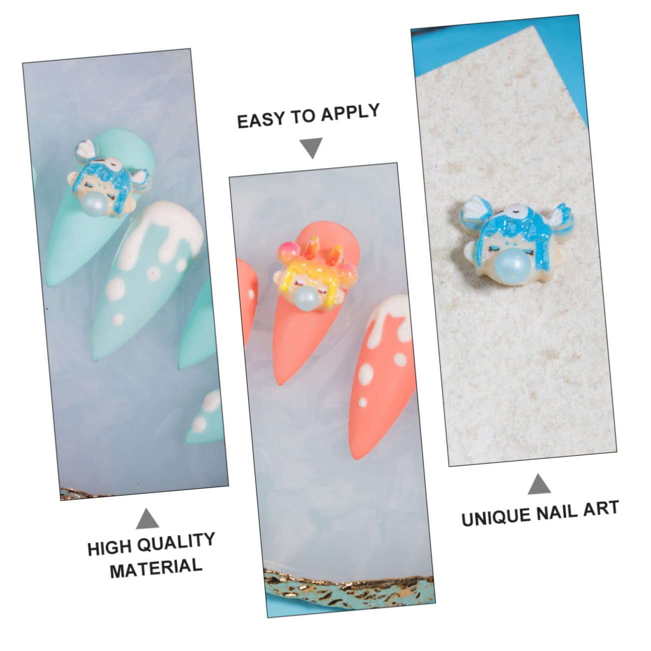 VICASKY Adorable Nail Jewelry Charms Cartoon Nail Art DIY Decorations Studs Stones Manicure Jewelry Random Style