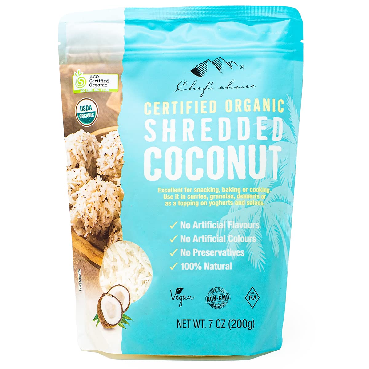 coconut 商品 Amazon | シェフズチョイス オーガニックココナッツ ロング 200g