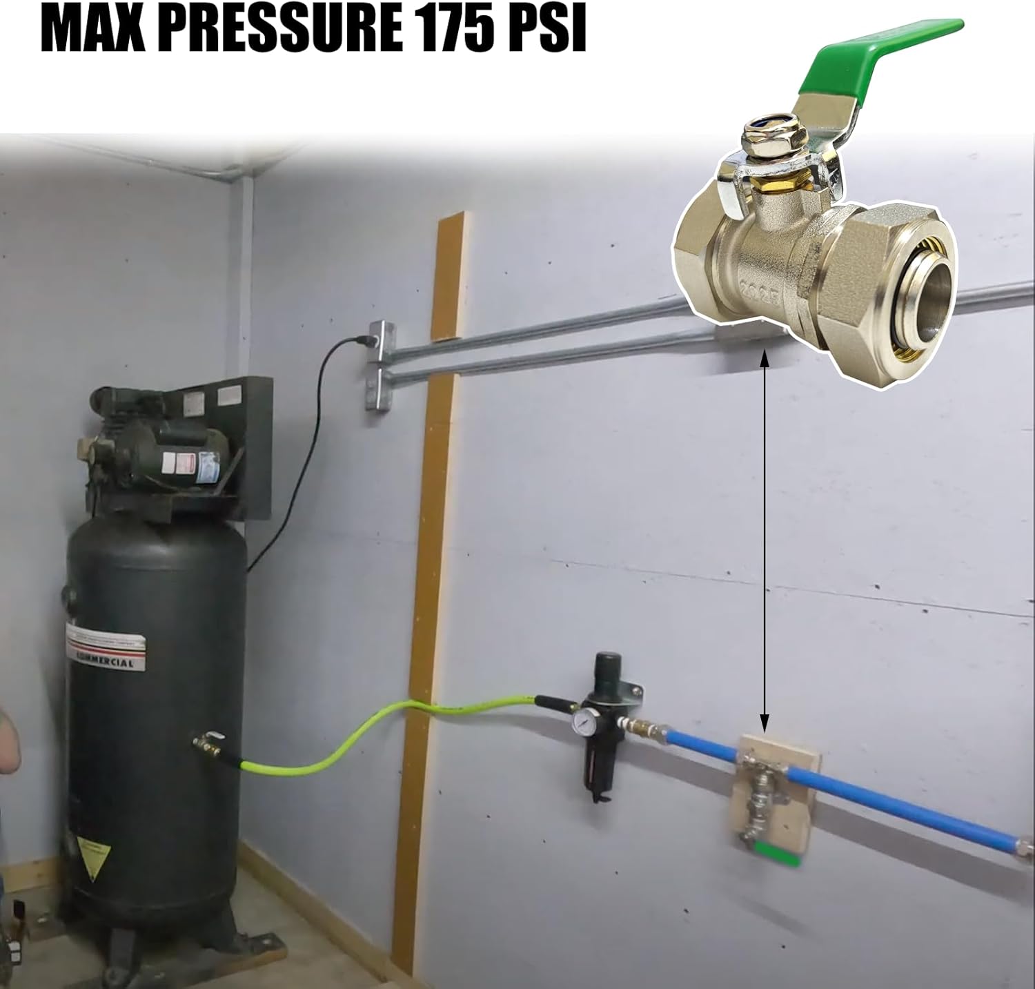 New maxline M8039 Fits for rapidair compressed air piping system with 3/4 fittings air admittance valve compressor valve parts