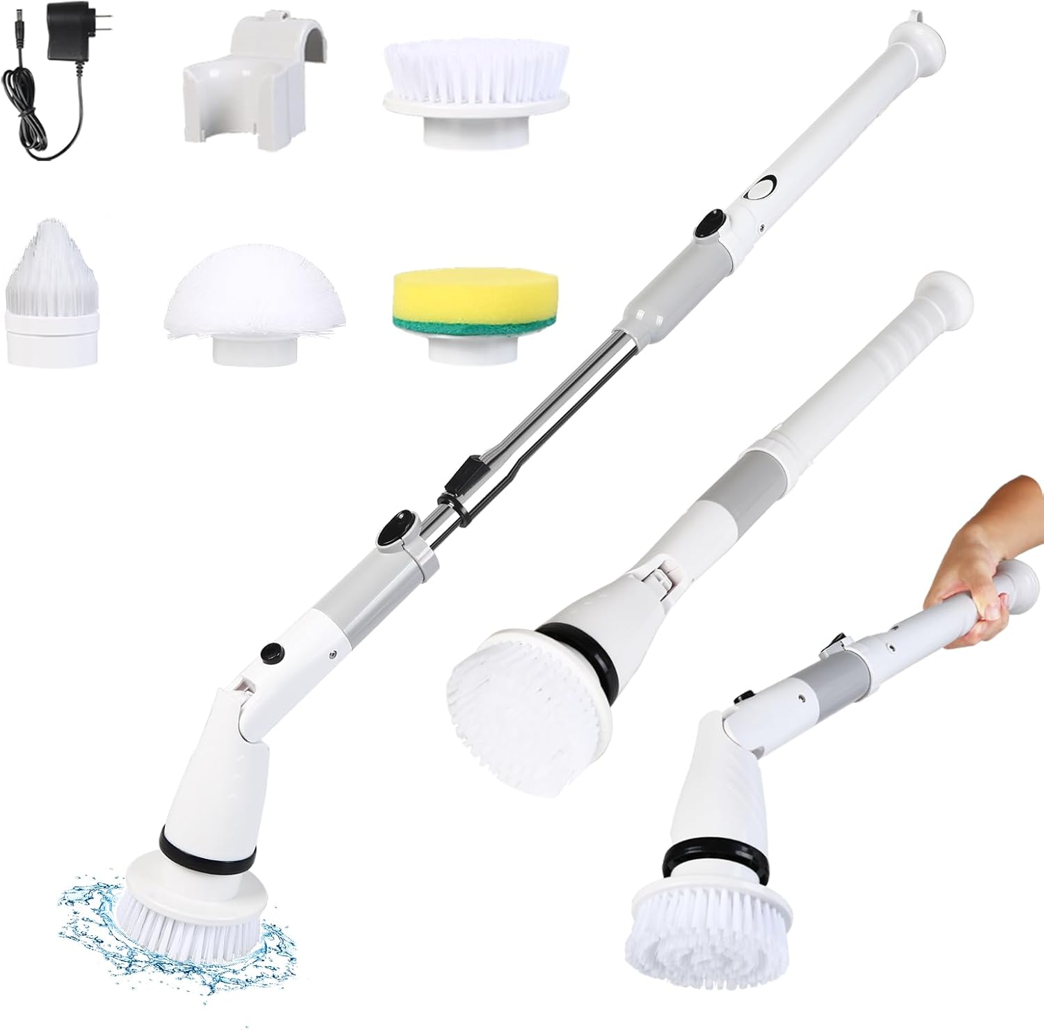 Mrupoo Electric Spin Scrubber,120Mins Shower Scrubber with 4000mAh Battery Capacity