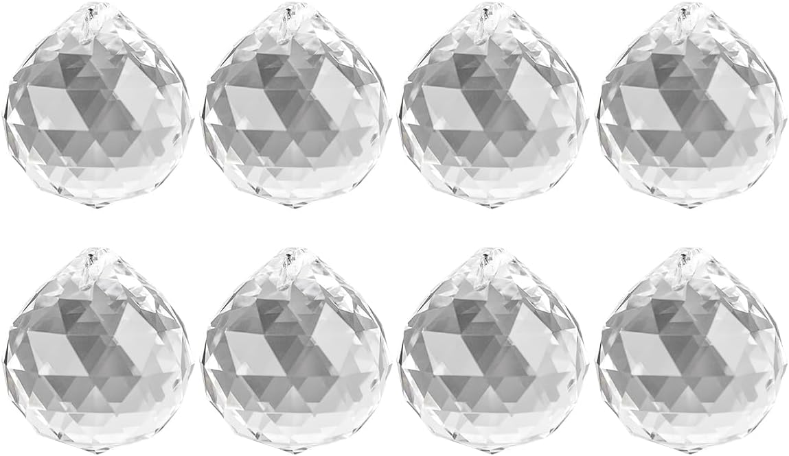 1PCS 60mm Crystal Faceted Ball Crystal Prism Ball, Suncatcher Pendants Rainbow Maker for Feng Shui Lamp Hanging Drop Chandelier Window Wedding Decoration