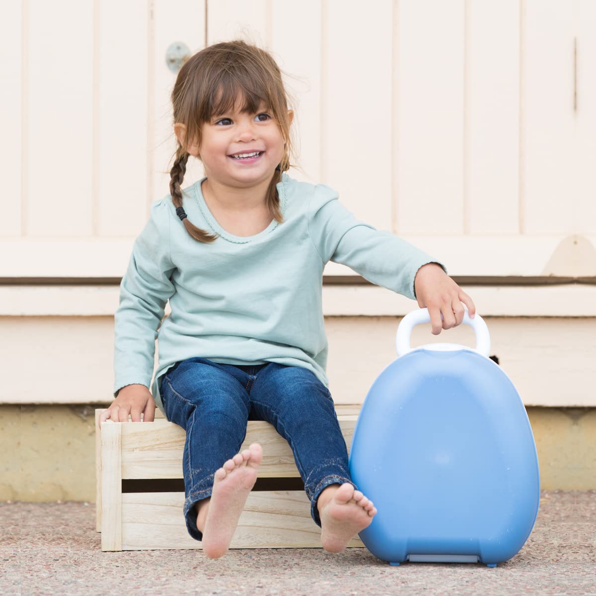 My Carry Potty - Travel Potty, Award-Winning Portable Toddler Toilet Seat for Kids to Take Everywhere (Blue Pastel) : Baby
