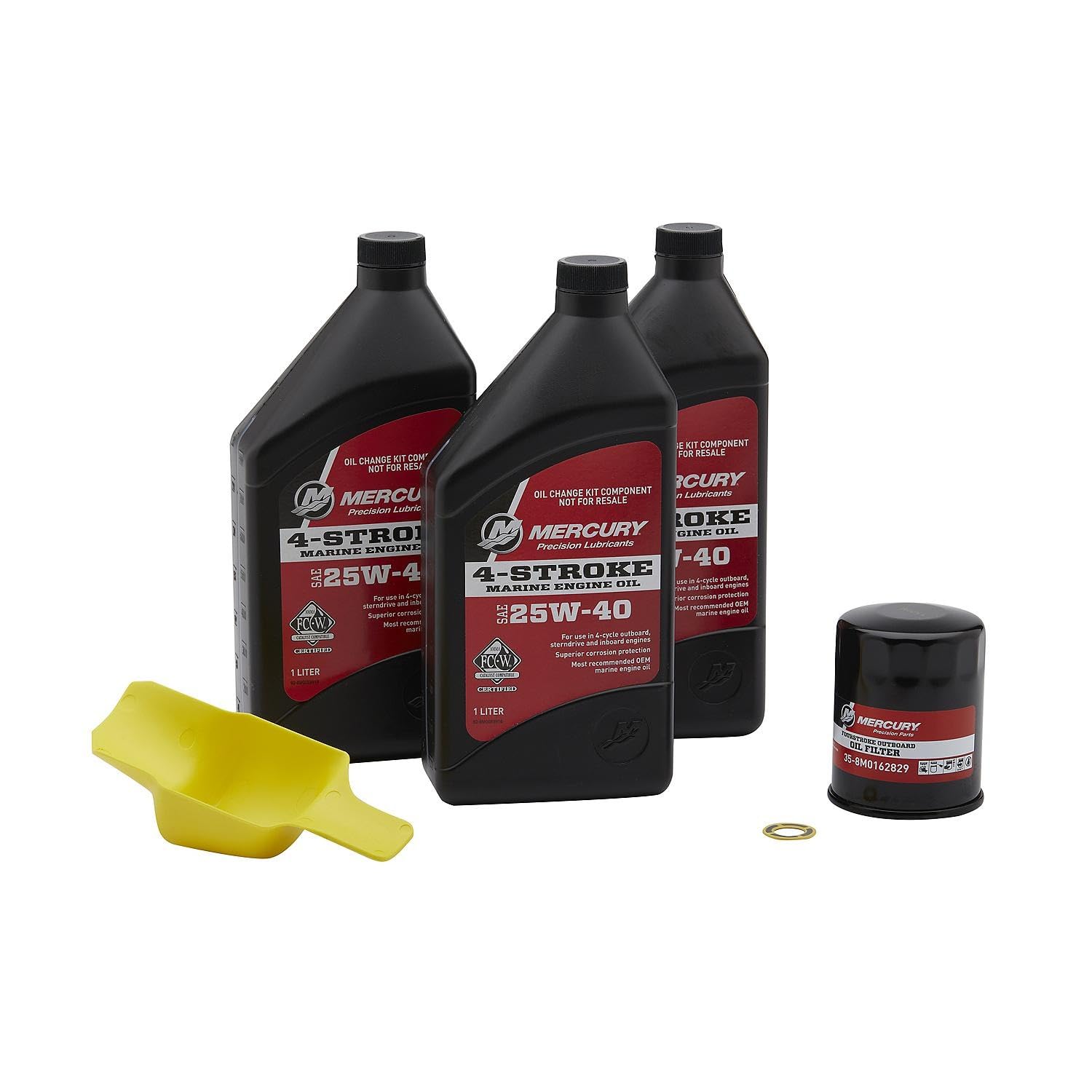 8M0081916 25W-40 4-Stroke Outboard Oil Change Kit for Mercury 40/50/60hp EFI Outboards