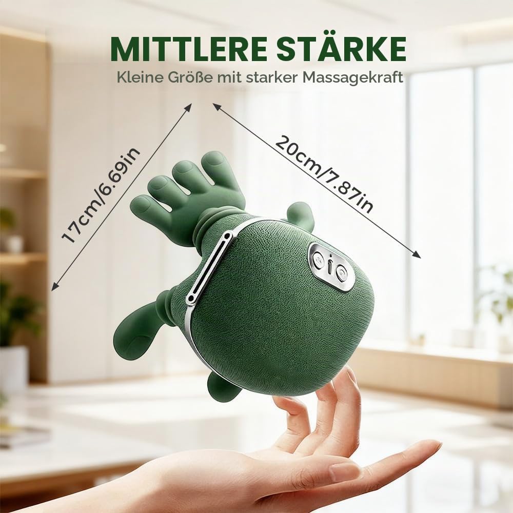 Massagegerät, 4D Nackenmassagegerät mit Wärme, Elektrische Rückenmassagegerät 3 Modi & 2 Heizstufen, Tragbares Schultermassagegerät Neck Massager für Zuhause Büro Reise