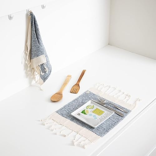 Miniatura 19 de SMYRNA TURKISH COTTON Herringbone Series - Juego de 6 paños de cocina lavables a máquina, ultra suaves, absorbentes, prelavados y de secado rápido