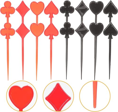 Miniatura 4 de 200 piezas de póquer temáticos para cupcakes, selecciones de postre, cartas de juego de cartas para fiestas de cumpleaños, decoración de pasteles,