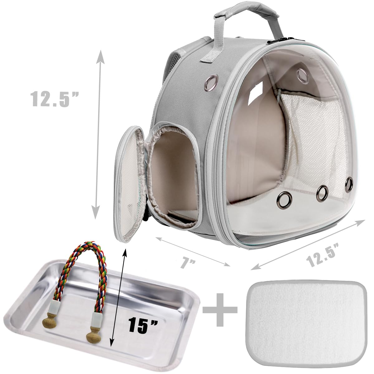 Small Bird Travel Backpack Carrier Cage - Image 2