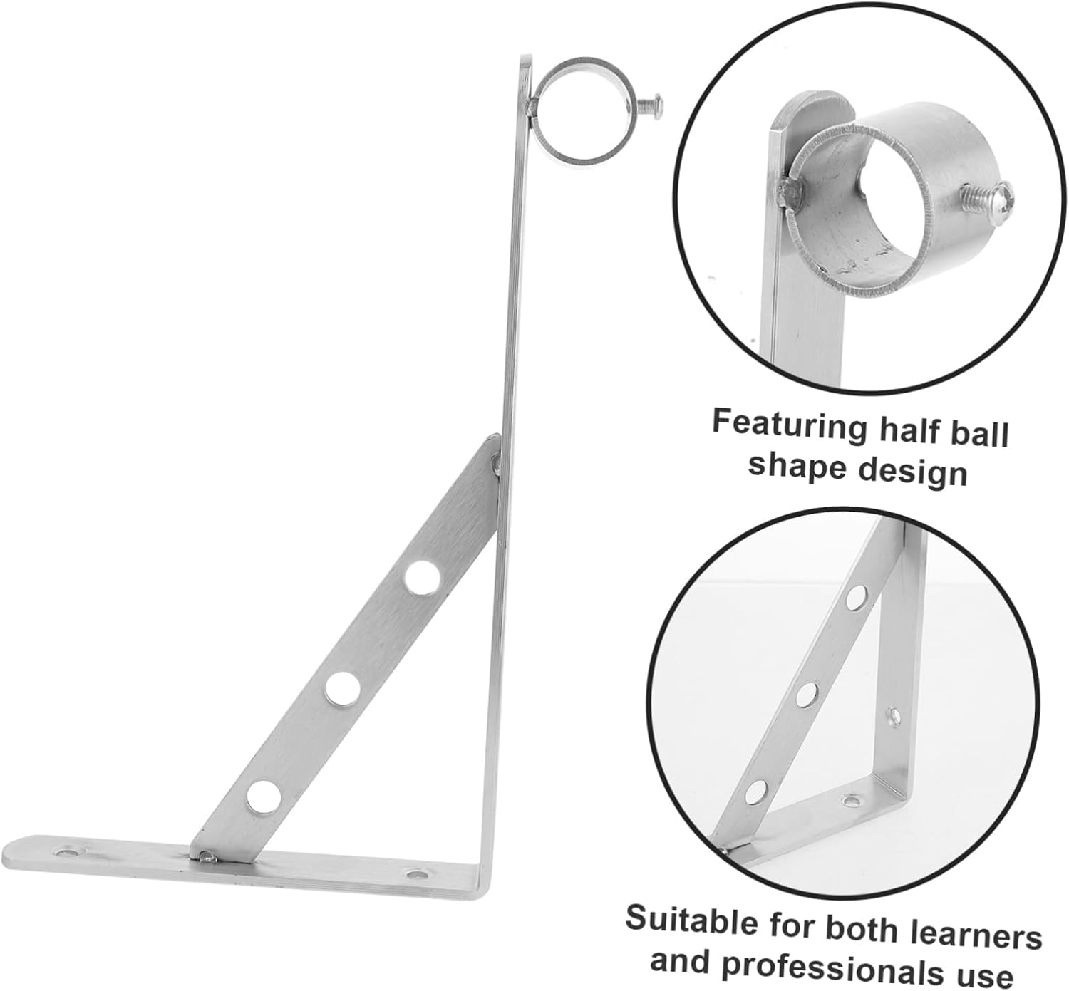 LABRIMP 2pcs Wall Mounted Rod Bracket for Clothes Hanger Design for Balcony Exterior Wall Installation Closet Bar Holder