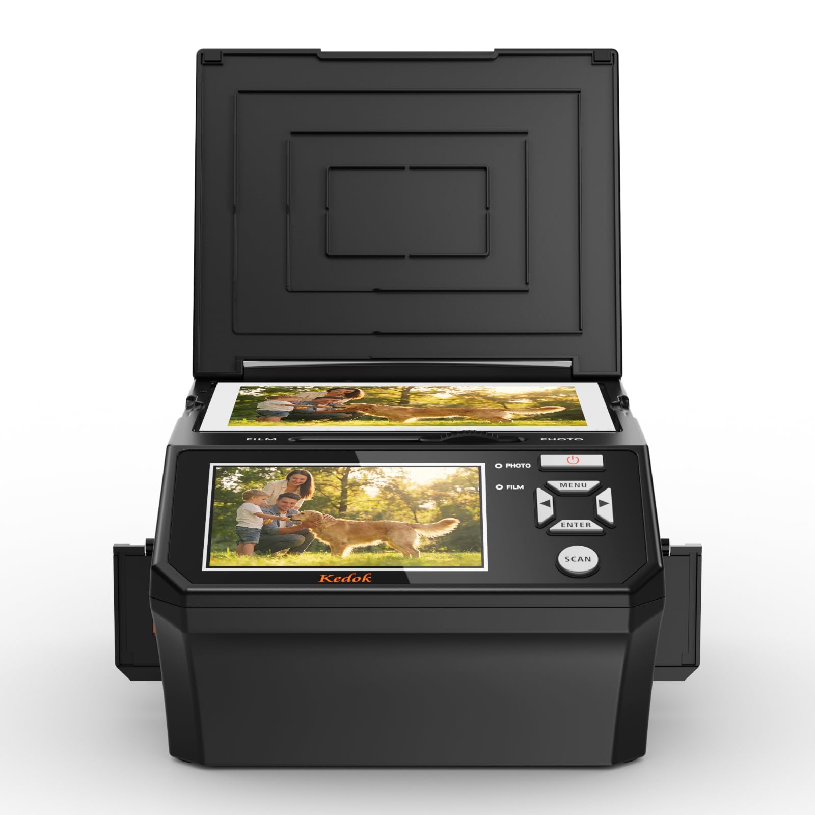 Scanner 4-en-1 Diapositives et Négatifs, Scanner Photo 22MP avec Écran LCD 5", Convertit 135/110 Films/Négatifs/Photos en JPEG Numérique, Carte SD 8Go Incluse