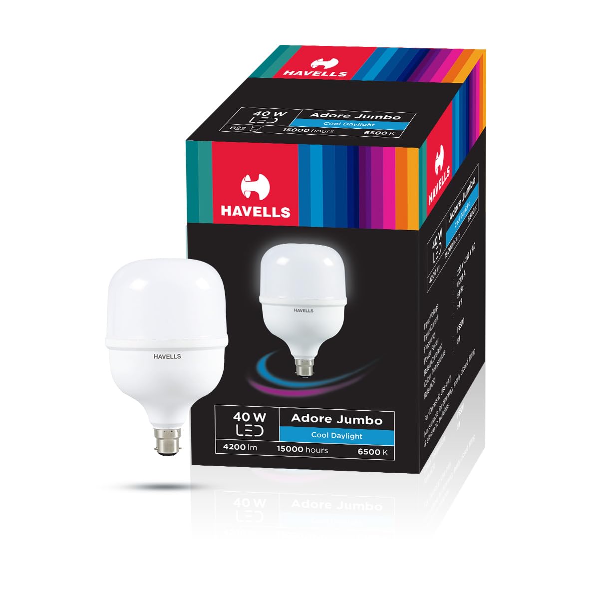 Havells 40W high wattage Bulb|high CRI & high Efficiency|Energy Efficient|Mercury-Free|4KV Surge Protection|100 Lumens Per Watt |Cool Day Light (6500K) b22d, led-image-49