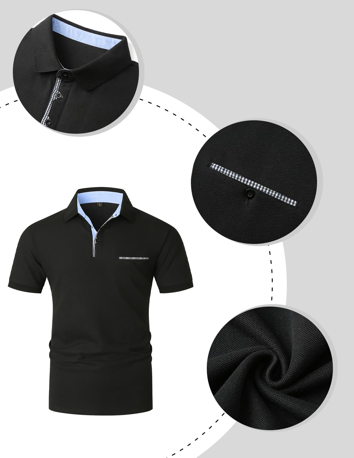 KUNJLELP Polo Uomo Manica Corta Ricamo di Giraffa Estive T-Shirt M-3XL Maglietta Camicia Abbigliamento da Lavoro