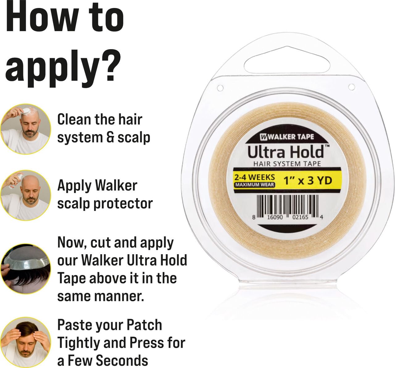 Walker Tape Ultra Hold™ Hair System Tape, 2-4 Weeks Maximum Wear, 1" x 3 YD 2
