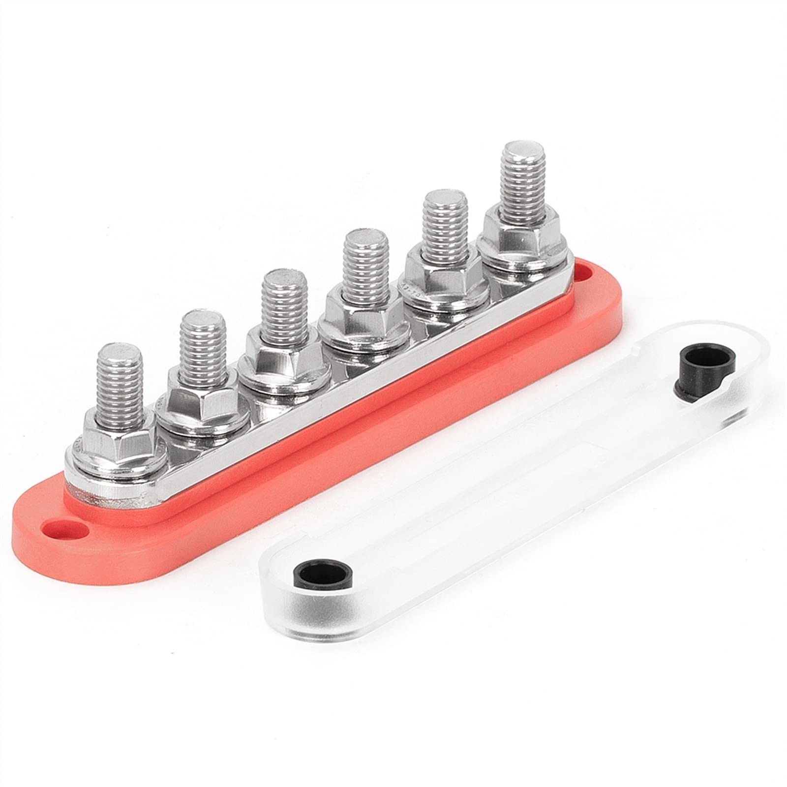 Barra di distribuzione negativa 300A Blocco di distribuzione 12V Morsetti terminali M10 Barra collettrice di Terra positiva 48V CC for Barca Auto automobilistica 1 Pezzo (Color : Red Color)