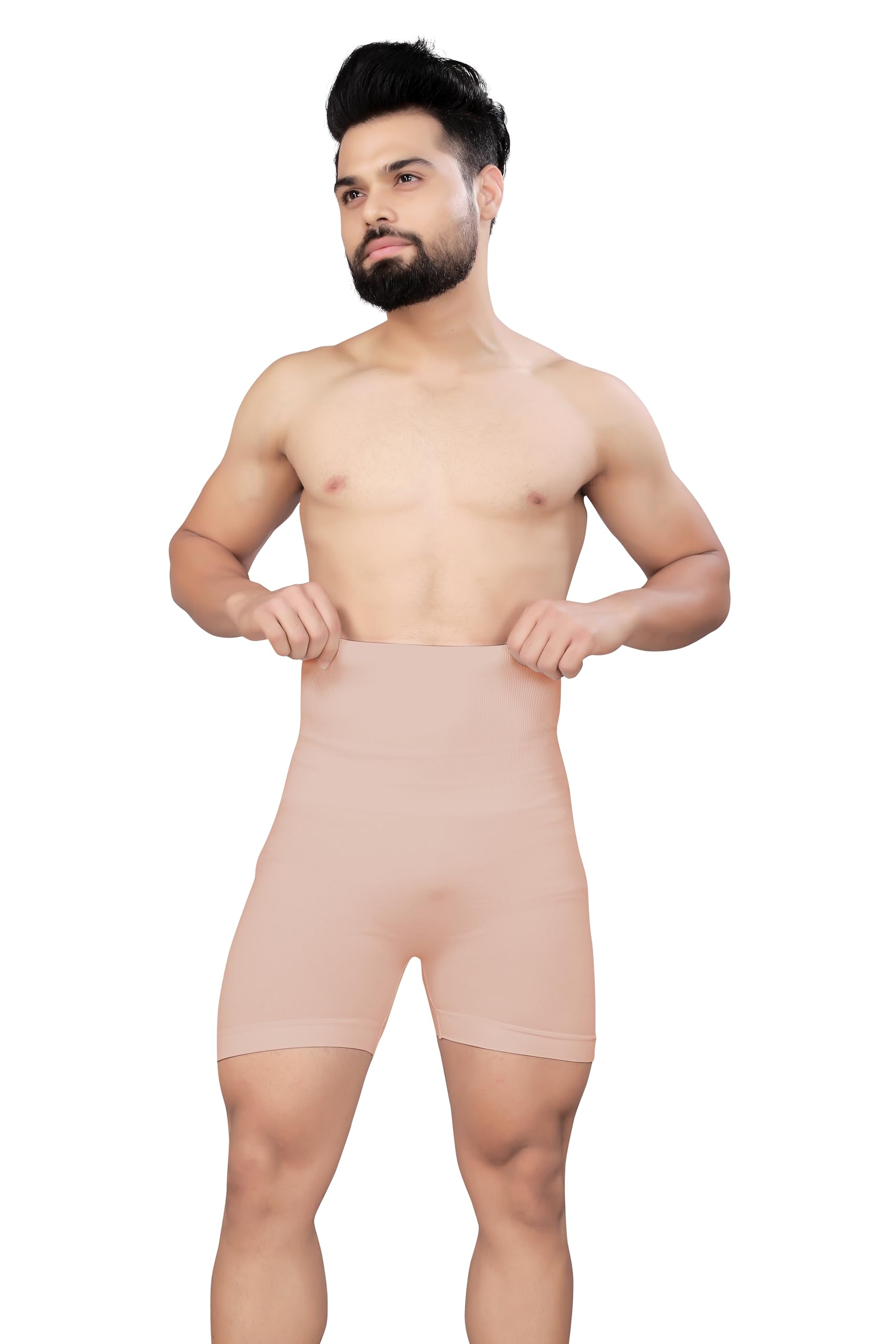 Men Tummy Control Seamless Shorts High Waist Slimming Underwear Body Shaper Belly Girdle Boxer Stomach Fitness for Exercise & Workout Briefs