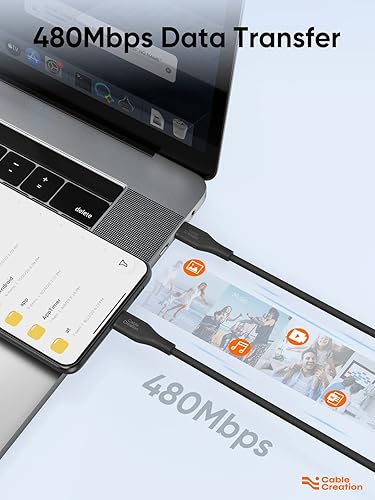 Miniatura 5 de CableCreation Cable USB C a USB C de 6 pies60 W, cable de carga USB a USB C de silicona suave para iPhone 15, Galaxy S23S22, iPad Mini 6Air 4Pro,