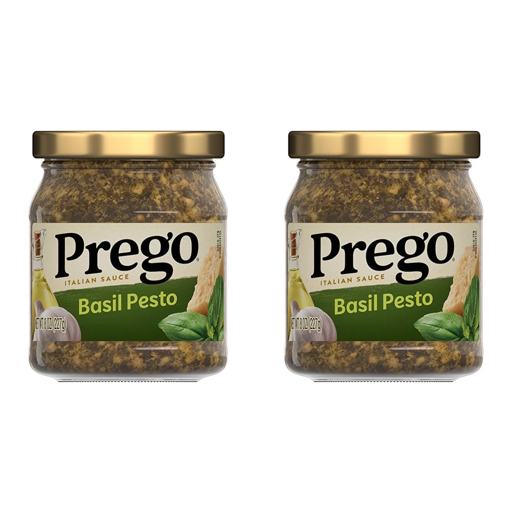 Prego Basil Pesto Sauce, 8 Oz Jar (Pack of 2)