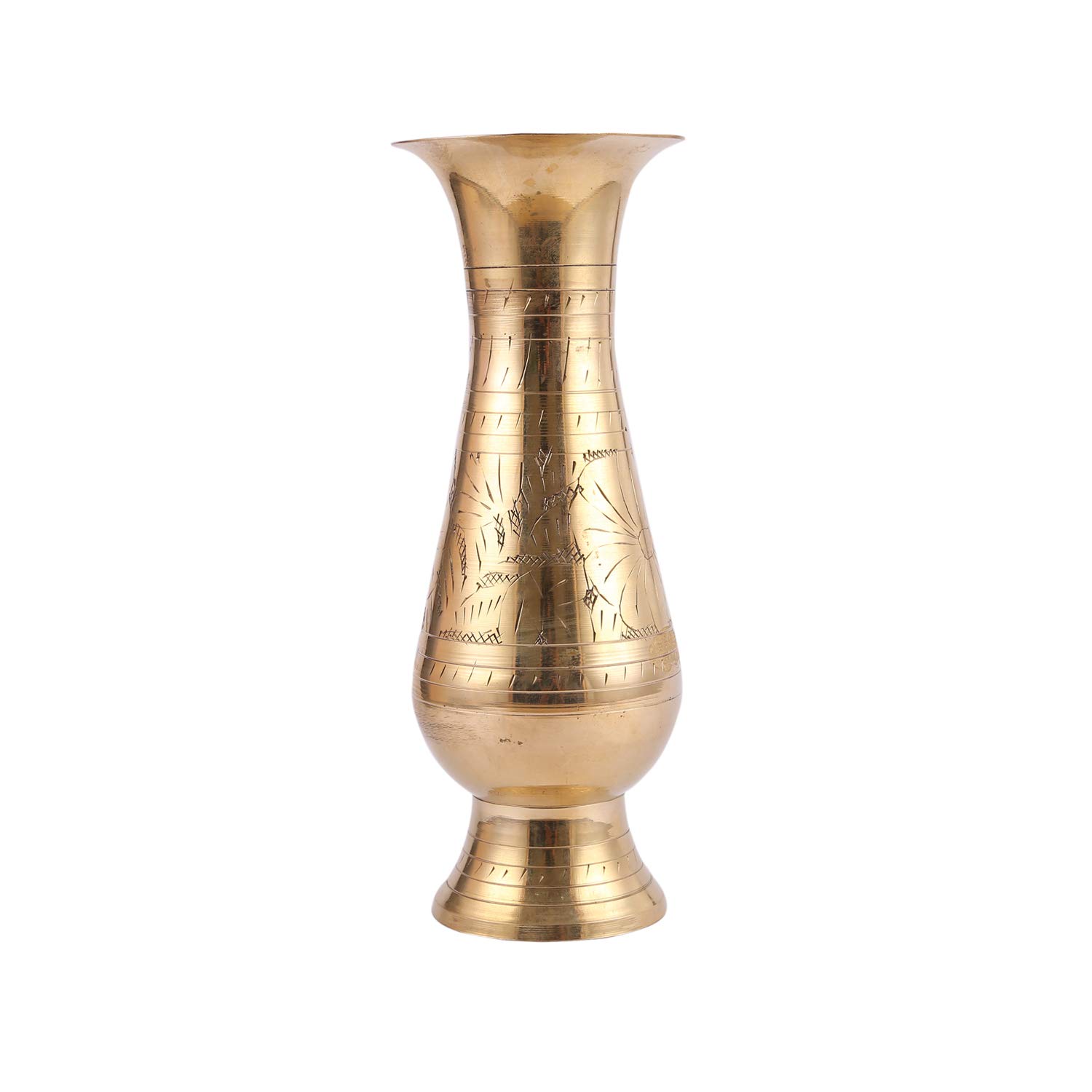 Aatm Handicraft Brass Flower Vase for Home Decor and Gifting Height 8 inch
