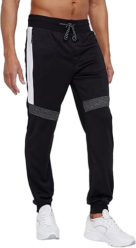 Miniatura 5 de TGEC Mens Thermal Cycling Pants Fashion Matching Color Tie Casual Loose Mens Rope Sports Trousers Fitness Jogging Mens