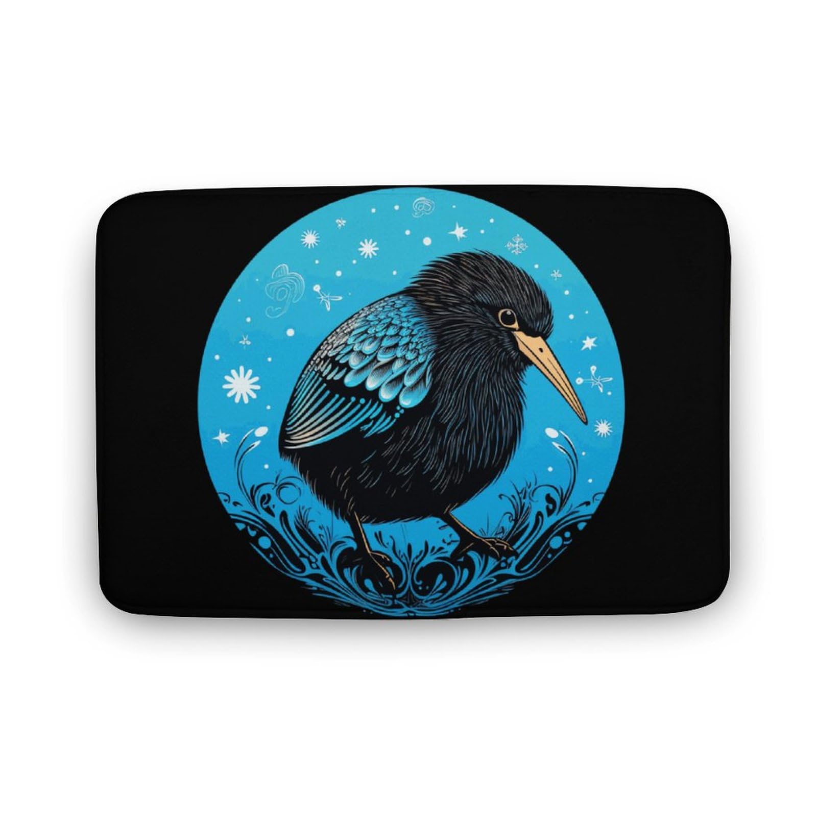 Kiwi Bird Coral Velvet Rugs Non-Slip Bathroom Rugs Soft Kitchen Rug Floor Carpet for Home Decor 15.7