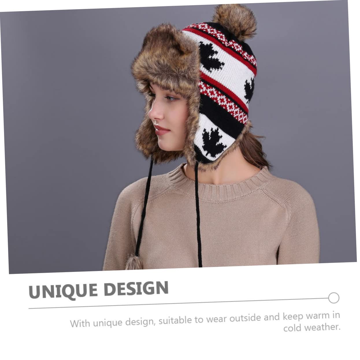 4 Piezas gorro de arce sombrero de mujer gorra con orejeras sombrero con orejeras gorro termico cálido caliente aire a prueba de viento lana