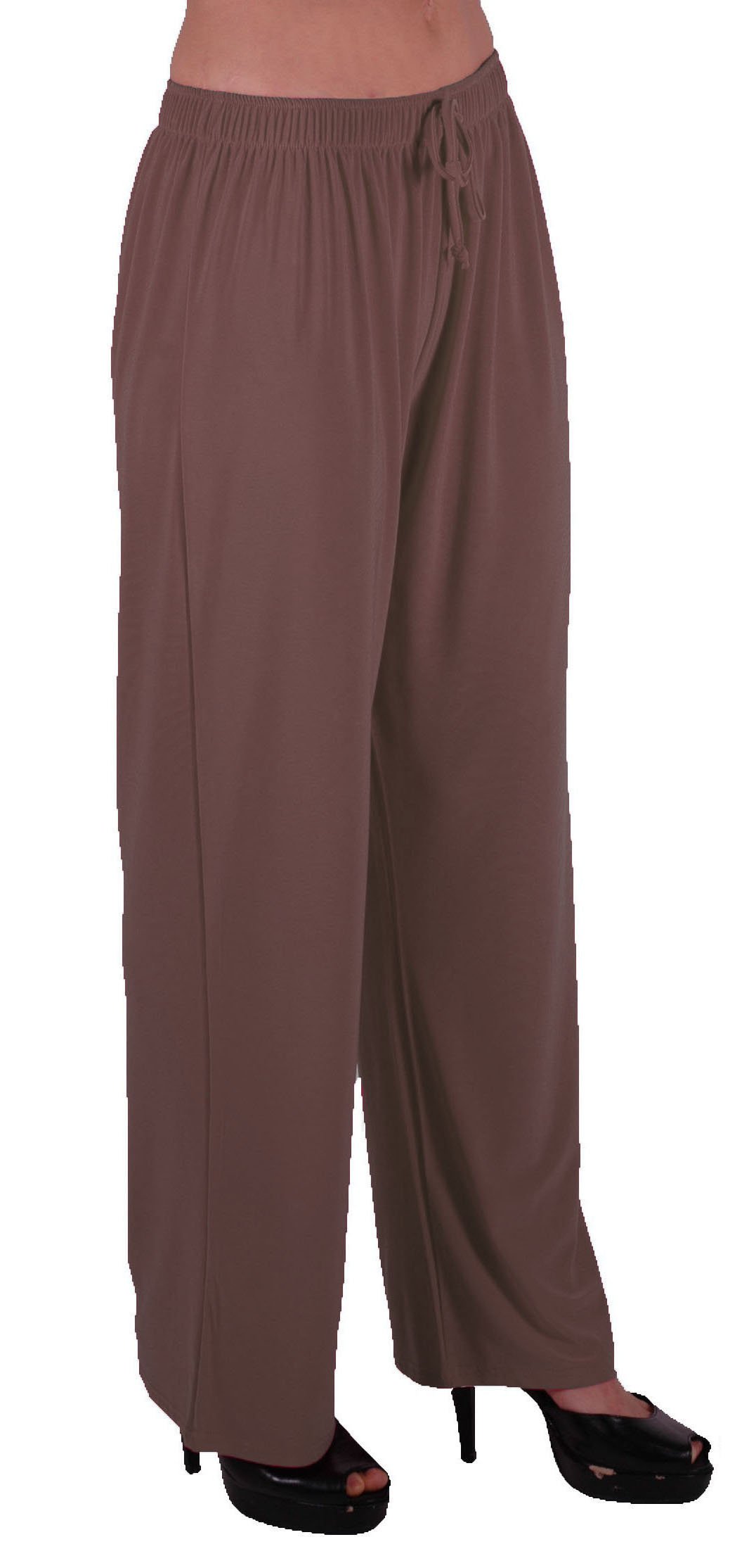 Eye Catch Women's Mocha Eyecatch Originals - Elena Stretch Palazzo Trousers Plus Pants Xxl 20-22