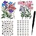 124 Stück natürliche echte getrocknete gepresste Blumen Blätter Set und Schmetterling Aufkleber Aufkleber mit Pinzette für Scrapbook Harz Schmuck Handwerk DIY Kerze und Blumendekorationen, Rosa/Blau