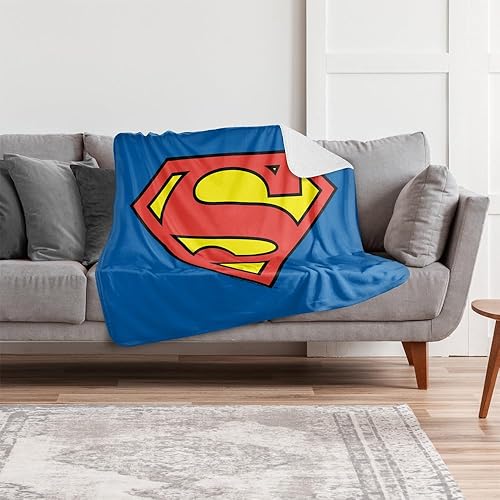 Miniatura 6 de Superman - Manta de 50 x 60 pulgadas, con logotipo clásico sedoso al tacto, manta de sherpa súper suave