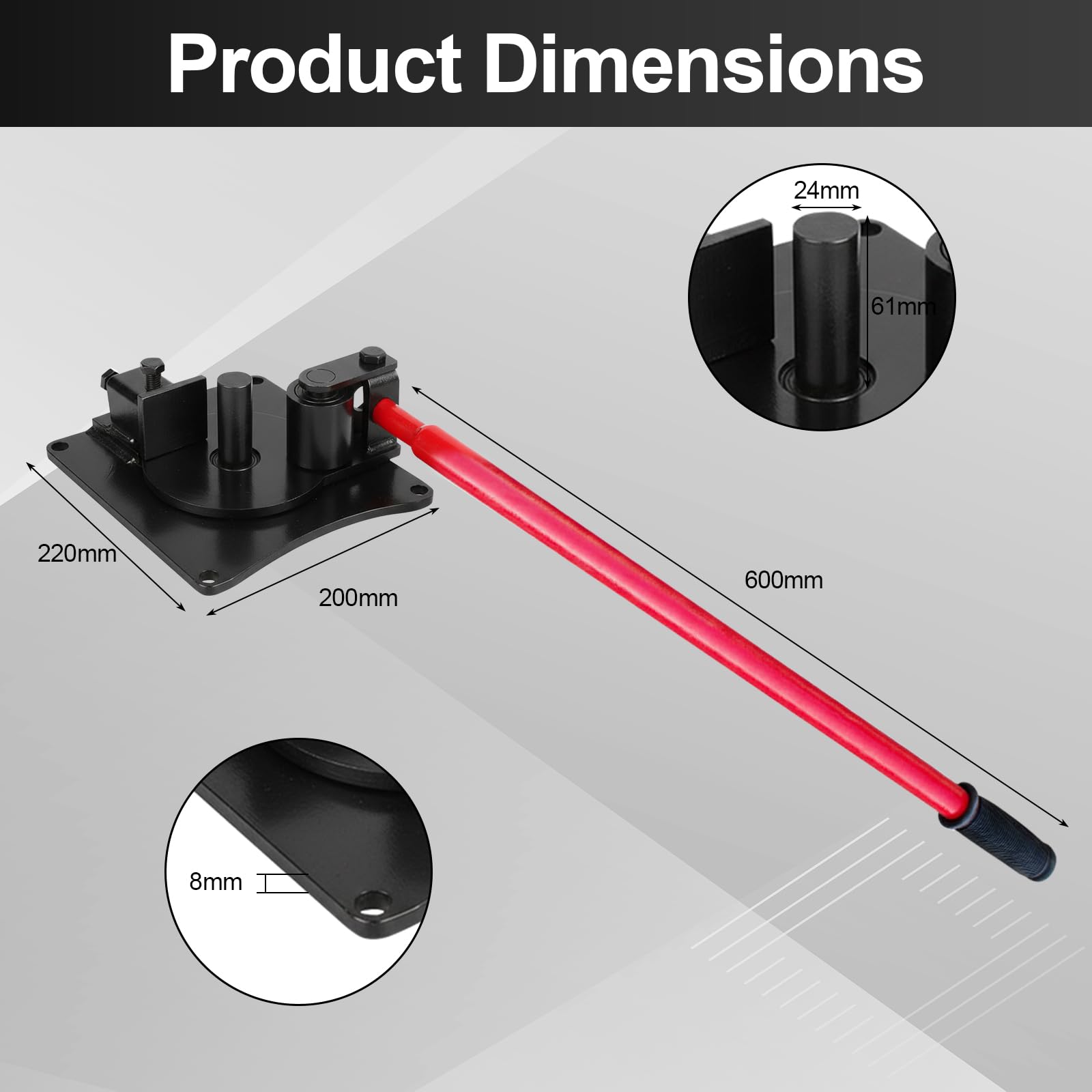 Plieuse manuelle pour acier jusqu'à 16 mm – Design robuste économe en force avec poignée en acier inoxydable, idéal pour plier l'acier rond, l'acier d'armature et l'acier plat (jusqu'à 180°)