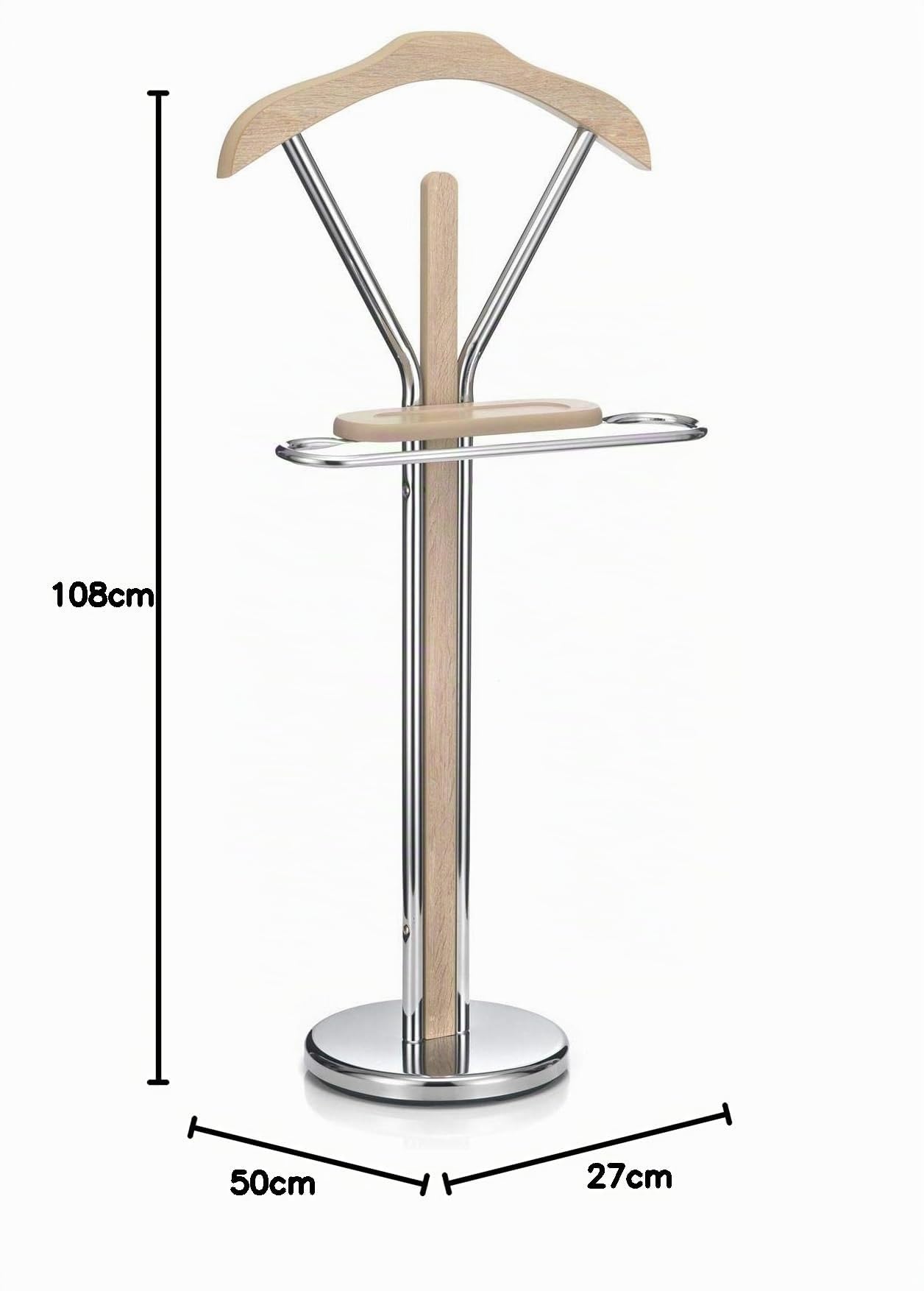 IDIMEX Valet de Chambre Gregor chevalet de Nuit Portant pour vêtements, Structure en métal chromé et Finition en MDF décor chêne Sonoma